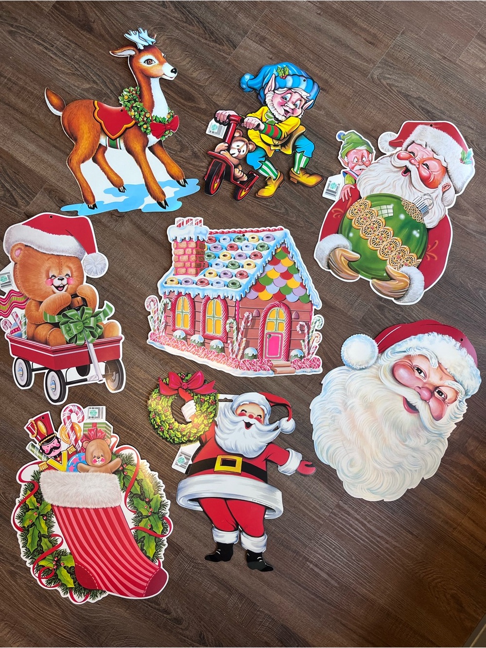 Vintage The Beistle Company 70’s 80’s Santa Christmas Die Cut Out Set